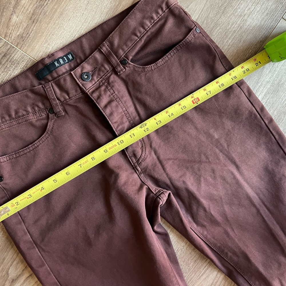 Krew men’s rusty brown button fly pants with just the right amount of stretch 34 - Picture 8 of 10